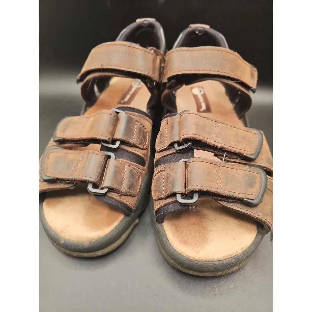 Earth Spirit Mens Hiking Sandal Gelron CushionWalking Leather Brown Size 8 DD